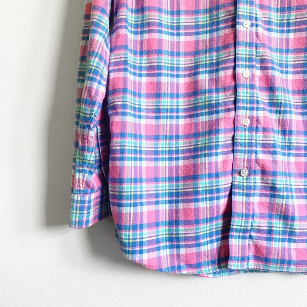 Vineyard Vines Boys Plaid Whale Shirt Button Down Flannel